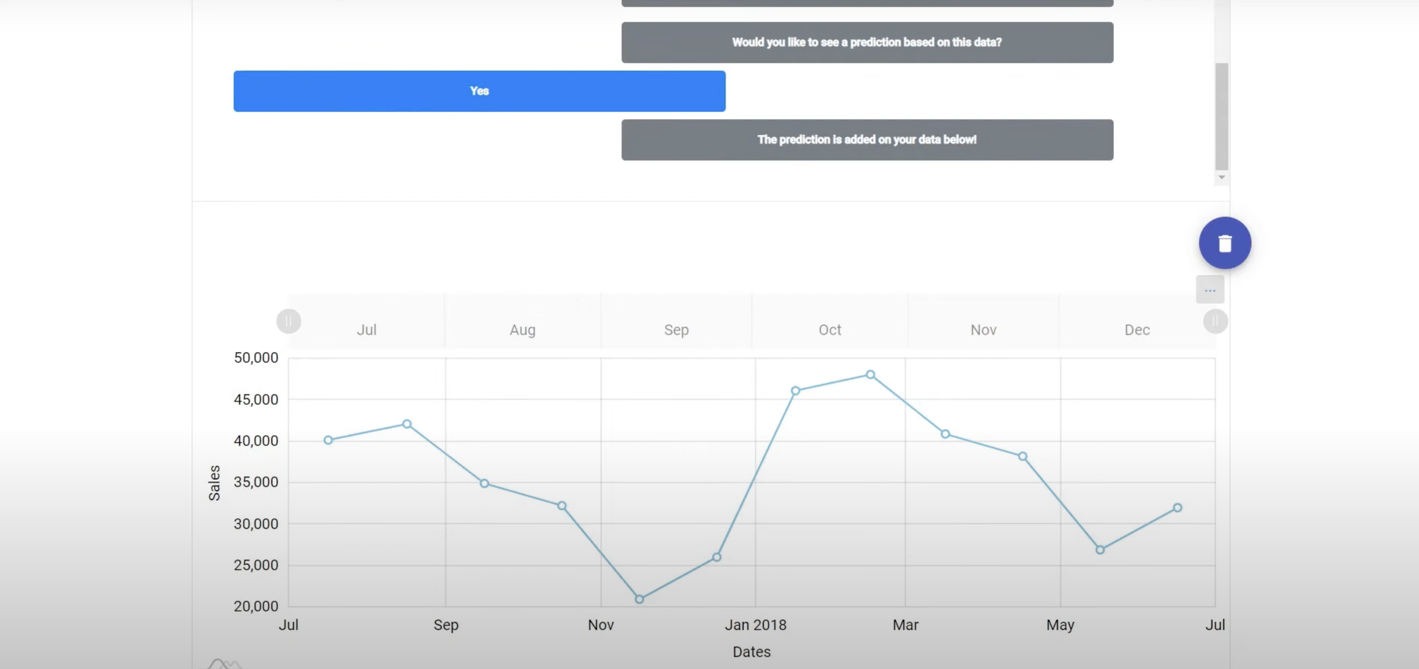 The web application of Mercury NLQS, showing a chat interface and analytics charts